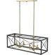 Surrey 6 Light 34 inch Matte Black/Vintage Brass Chandelier Ceiling Light